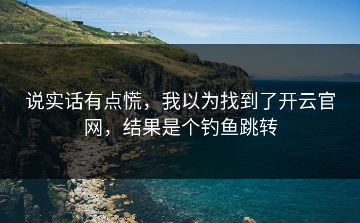 说实话有点慌，我以为找到了开云官网，结果是个钓鱼跳转