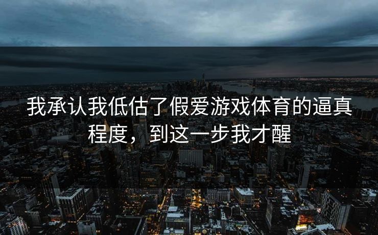 我承认我低估了假爱游戏体育的逼真程度，到这一步我才醒