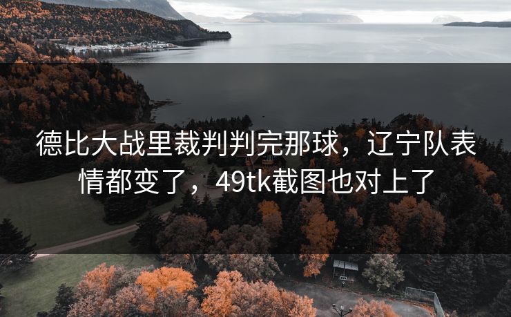 德比大战里裁判判完那球，辽宁队表情都变了，49tk截图也对上了
