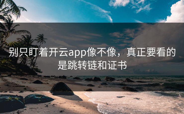 别只盯着开云app像不像,真正要看的是跳转链和证书 别只盯着开云app像不像,真正要看的是跳转链和证书