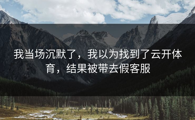 我当场沉默了,我以为找到了云开体育,结果被带去假客服 我当场沉默了,我以为找到了云开体育,结果被带去假客服