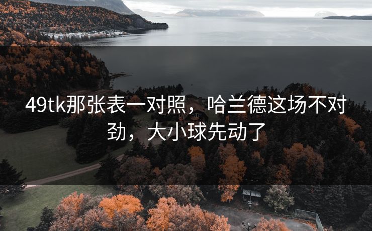 49tk那张表一对照，哈兰德这场不对劲，大小球先动了