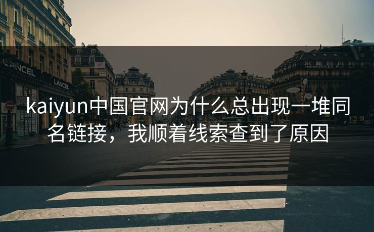 kaiyun中国官网为什么总出现一堆同名链接，我顺着线索查到了原因